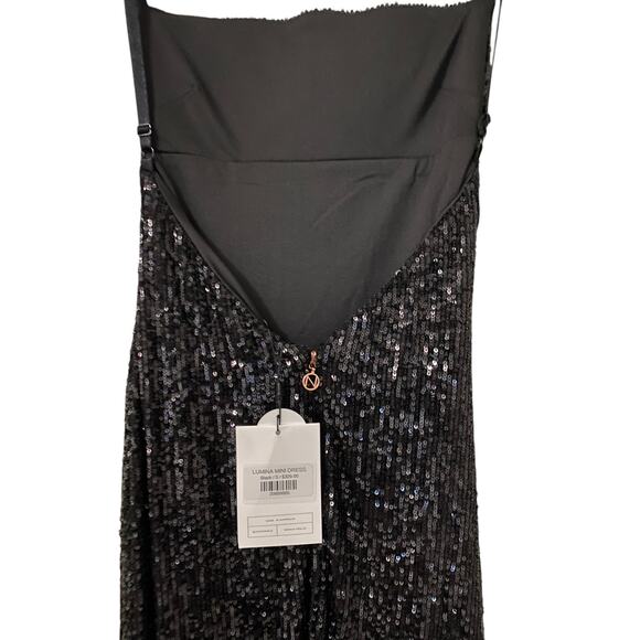 NWT Nookie Lumina Mini Dress Small Black Sequin Backless Cocktail Party Glam - Picture 5 of 12